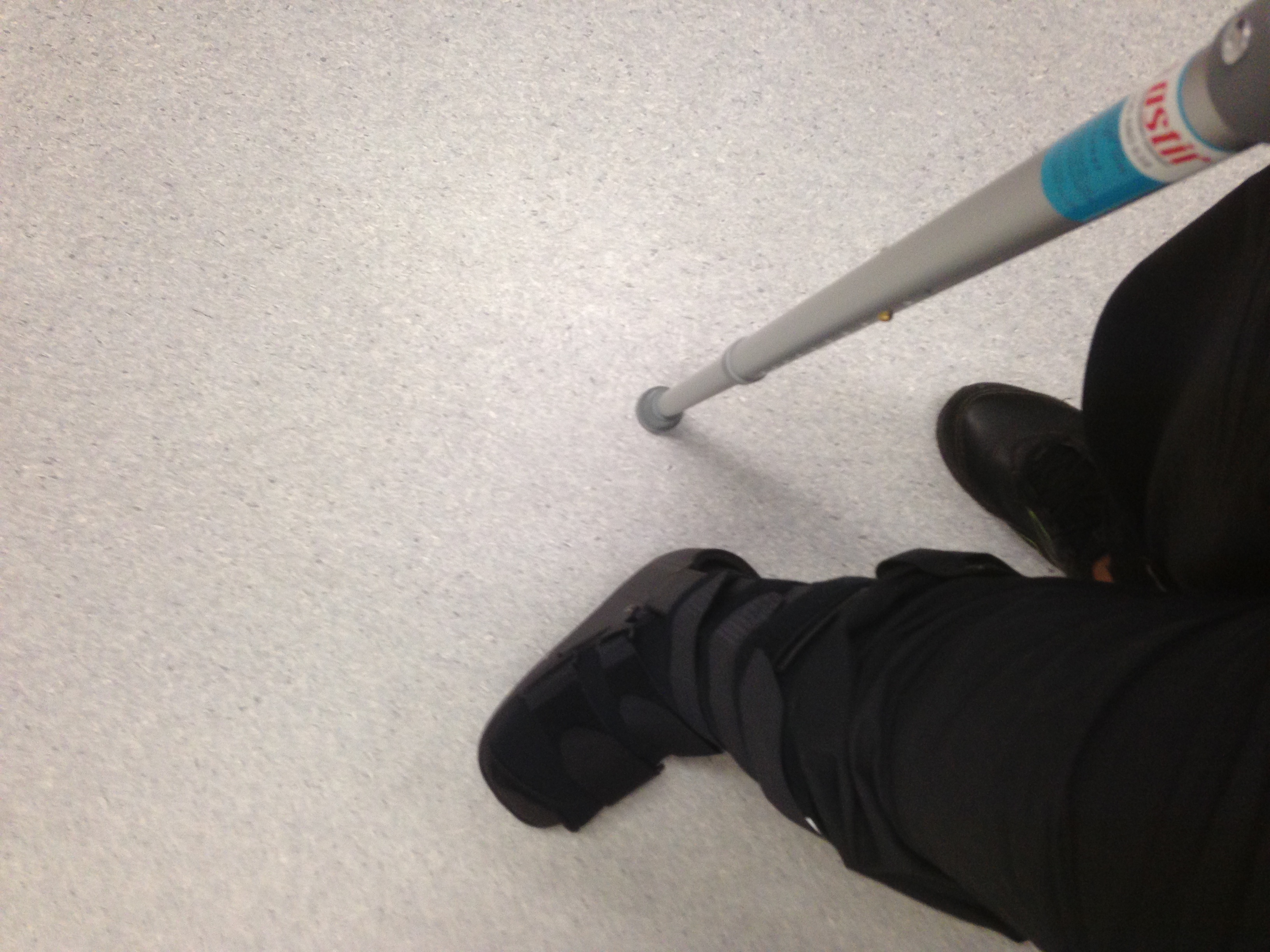 Me in my Moon Boots during the recovery phase
